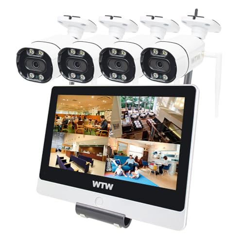 WTW 塚本無線 Par 12インチディスプレイ 標準カメラ4台セット 2TB 防水 防犯灯 夜間撮影 ワイヤレス 監..