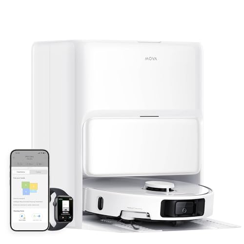 MOVA P50 Ultra ロボット掃除機 全自動 伸縮可能なモップ・サイトブラシ 19,000Paの吸引力 75℃の温水モップ自動洗浄・乾燥機能 自動ゴミ収集 高精度マッピング 掃除経路確認 自動障害物回避 お