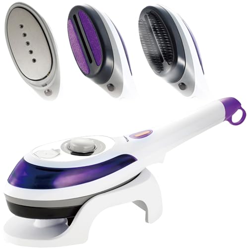 スチームアイロン ハンディー&スチーマー 80～200度設定可能 パワフルな蒸気を噴出 アイロン台いらず 厚手のコートやジャケットにも対応 【消臭 ダニ ハウスダスト対策】【毛玉ブラシ 毛ブ