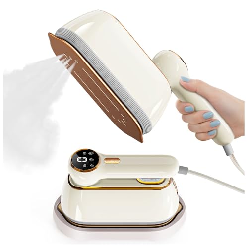 アイロン スチームアイロン 【1台2役・10秒速熱・折畳式】 衣類スチーマー シワ伸ばし ハンディスチームアイロン LEDディスプレイ かけたまま ハンドル180°回転 150℃高温衣類あいろん 10秒立