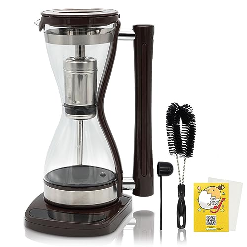 マックスコスメジャパン プレミアム サイフォン式 コーヒーメーカー ポッド 本格珈琲 全自動 ドリップ フィルターフリー 240ml 2杯分 A0073 正規品 計量スプーン付 掃除用ブラシ付 オリジナル