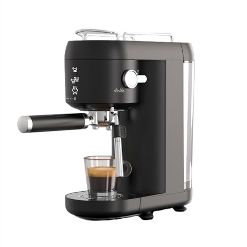 Sarinyコーヒーマシン エスプレッソマシン 20Bar圧力 大容量 取り外し可能な水タンク 目に見える 半自動 家庭用 ミルク泡立て器 小型110Vグラインダー ワンボタン操作 ステンレススチール お手