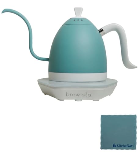 Brewista ブリューイスタ 【世界のバリスタが愛用】 電気ケトル 温度調節機能付 コーヒー ドリップ ケトル クロス付き (アクア 0.6L)
