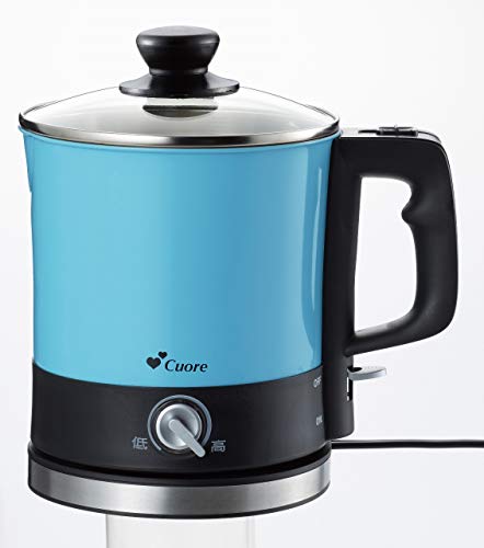 クオーレ ソリッソ クッカー( クッキング ケトル ) CU-12SR (B) ガラス蓋 お料理 ケトル ひとり暮らし 温度調節機能 ブルー