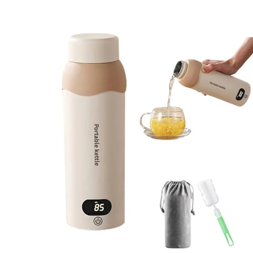 電気ケトル 小型 電気ポット 約500ml ポータブル トラベルケトル 携帯湯沸かし器 110V 300W 急速加熱 6段温度調節 持ち運びが簡単電気水筒 30...