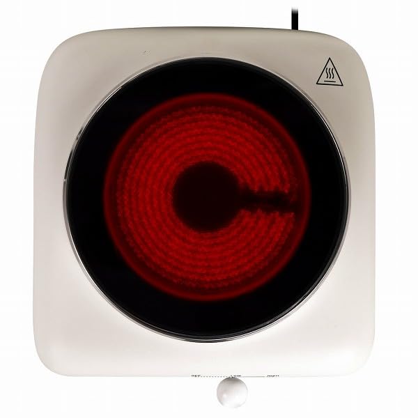 ヒロ クッキングヒーター 土鍋対応 耐熱ガラス対応 セラミックヒーター Mod?r? クッキングヒーター ホワイト HT-7578WH