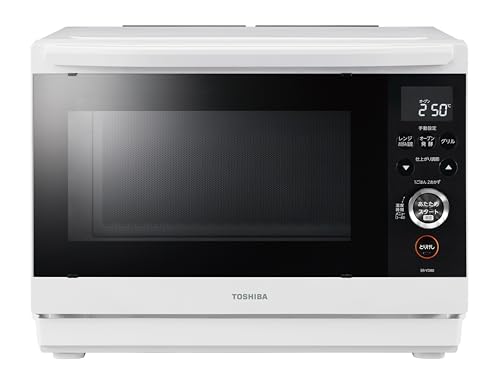 TOSHIBA(東芝) スチームオーブンレンジ 石窯ドーム 26L ER-YD80(W) ホワイト 250℃ 1段調理 フラットテーブル 電子レンジ 赤外線セン...