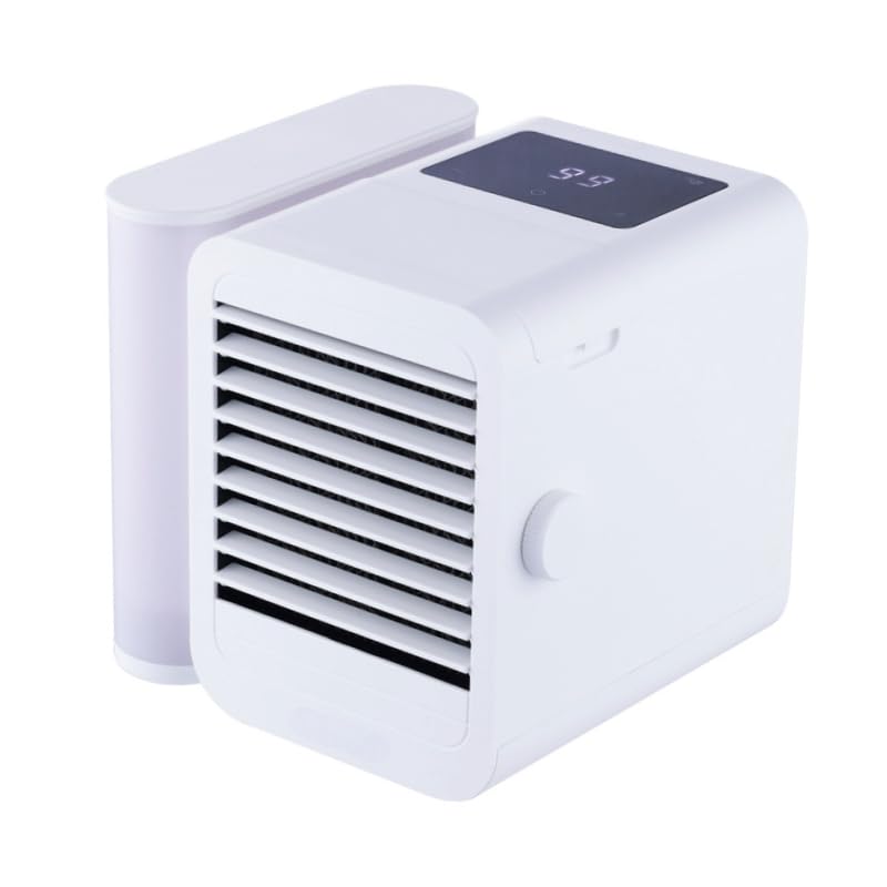 【HANNE12】 冷風扇 卓上クーラー コンパクトクーラー USB給電式 加湿機能付き 冷風機 省エネ エアコン代節約 風量99段階 タッチパネル式 大容量1000mlタンク 軽量 持ち運び便利 静音 おしゃれ