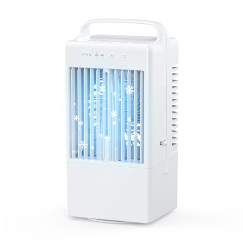 【 】冷風機 冷風扇【2025新版・超強力噴霧・首振り】強力 卓上クーラー 扇風機 小型 クーラー スポットクーラー 900ML大容量 ミニエアコン 8W省エネ 氷いれ可能 噴霧 送風 冷却3段階風量 USB