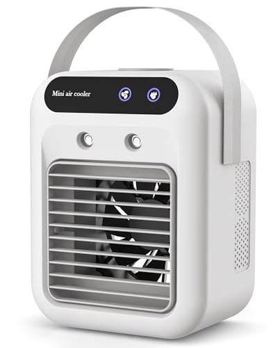 【 】冷風機 冷風扇 【2025高性能モデル・スマート操作】卓上クーラー ミニエアコン 500ML大容量 上下角度調整 2段階風量 超音波式ミスト 加湿 冷却 空気清浄 抗菌 防カビ 静音設計 省エネ