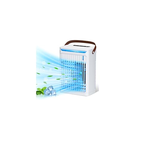 冷風機 冷風扇 【新設計 -11℃の冷却力・5段階風量】 卓上冷風機 小型 水冷エアコン 大風量冷感UP 瞬間冷却 超音波霧化加湿 冷却 氷いれ可能 600ML大容量 2段階噴霧量 上下風向調節 水漏れ防止