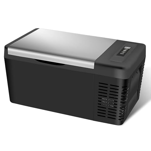 「SUNPIE」車載冷蔵庫 20L ポータブル冷蔵庫 -22℃〜10℃ 急速冷凍 3WAY電源対応 DC12V/24V AC100V 水抜き栓 LCD温度表示 ...