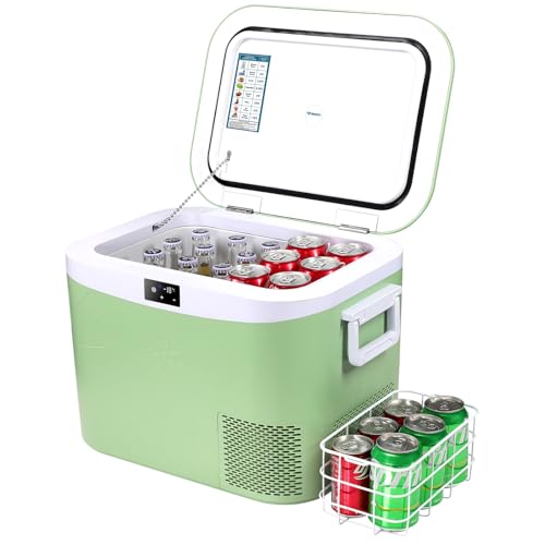 BINGI 車載冷蔵庫 18L ポータブル冷蔵庫 コンパクト設計で 3WAY電源対応 12V/24V DC & 100-240V AC 両..