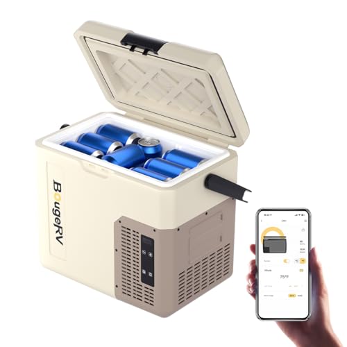 【防災認定】【急速冷凍&バッテリー内蔵可能】BougeRV ポータブル冷蔵庫 小型 18L -20℃〜20℃ 冷凍冷蔵対応 軽量 静音 省エネ 大型ハンドル付き...