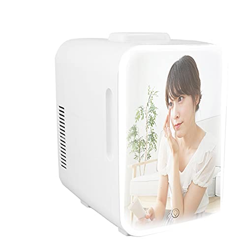 4L/8L化粧品冷蔵庫 -2℃〜65℃ 化粧鏡 電子ボータブル冷温庫 100V〜120V 12V 3階段明るさ調整 自宅 車載 ..