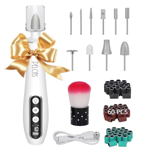 PELCAS電動ネイルマシン 10個のビット ネイルマシーン ジェルネイル オフ キットネイルケアセット 爪磨き 爪やすり 甘皮処理 甘皮ケア 正逆回転 10段...