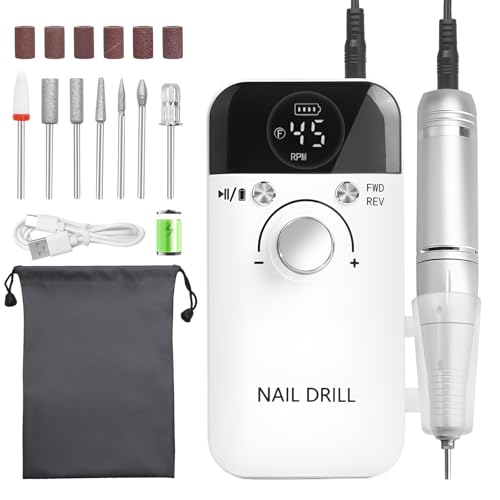 CGBE ネイルマシン: 電動ネイルマシン ジェルネイル オフ 45000RPM 高速回転 ネイルオフマシーン 甘皮処理 ネイルケアセット プロ用 7個セット ...