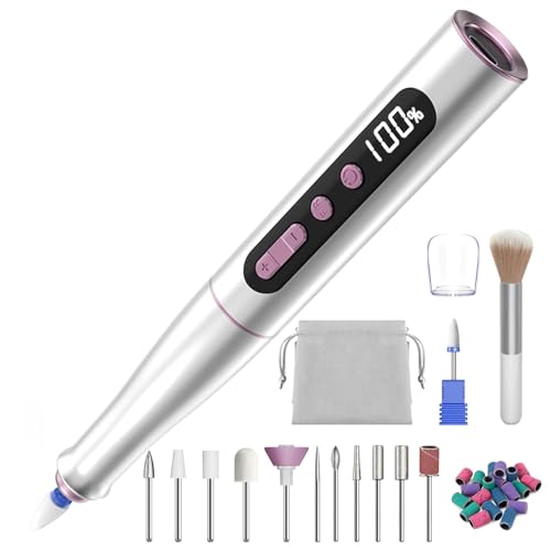 M MISS DREAM電動ネイルマシン 12個のビット ネイルマシーン ジェルネイル オフ キットネイルケアセット 爪磨き セルフ 正逆回転 USB給電