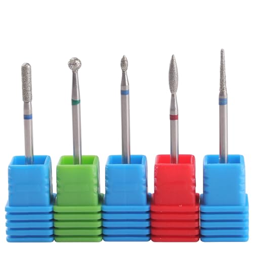 MZCMSL ネイルマシン ビット 5本セット 2.35 mm 軸径ダイヤモンド 電動ネイルマシン用 ネイル ファイル 甘皮処理 角質除去 ネイルケアセット