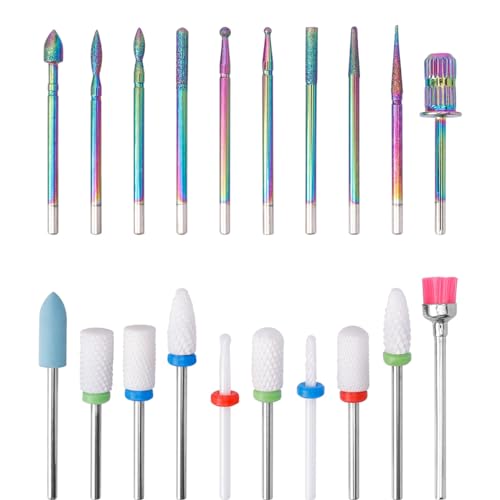 Wolfride ネイルマシン用ドリルビット ネイルドリルビットセット 2.35mm 軸径 ダイヤモンド研削ビット 爪磨き ネイルケア用 甘皮処理 ネイルマシン...