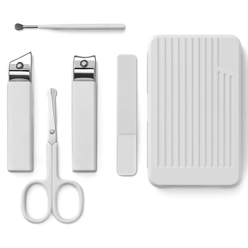 Sun&Beam Nails 爪切り ガラス 爪やすり ハサミ ミラー 耳かき 6点セット 日本製 ネイルケアセット 手..