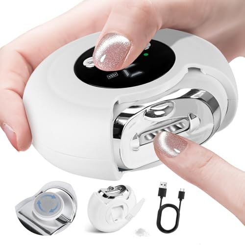 YAMOOCO 電動爪切り【2025超強化版 高強度刃先・拡大拡幅設計】厚爪爪切り爪研き 飛び散らない 爪削り爪磨き3段階スピード LEDライト 低騒音 軽量 ゴミボックス付き Type-C充電式 持ち運びに便