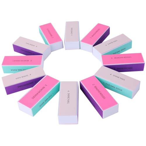 ルボナリエ ネイルケア 爪磨き スポンジ 4面 12個セット (4色)