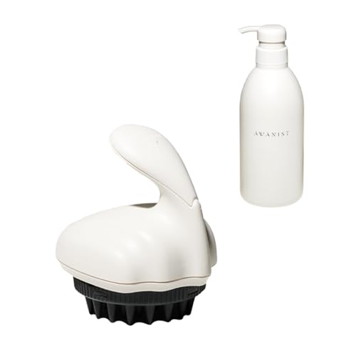 アデランス AWANIST 泡ニスト 頭皮ブラシ サロン品質 頭皮ケア 濃密泡 毛穴の汚れを落とす ギフト プレゼント (ホワイト, 本体+シャンプー)