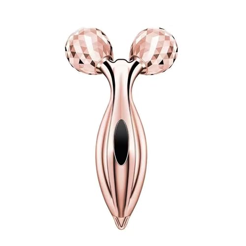 ウィキャン【3D美顔ローラー ピンクゴールド】Y字型美容ローラー マッサージローラー 小顔ローラー フ..
