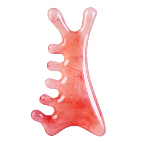 LISMYAKEY 4 in 1 多目的マッサージ 頭皮 顔 ボディ用 かっさプレートエステ 刮? カッサプレート 風呂 フェイス マッサージ ツボ押し 全身スクレイピング用 自宅エステ 上質なギフト アンバー