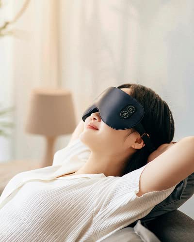 Beemyiホットアイマスク USB 充電式 コードレス 洗える アイマスク【3段温度-7段振動-15分自動オフタイマー】 6A高級シルク 遮光 睡眠用アイマス...