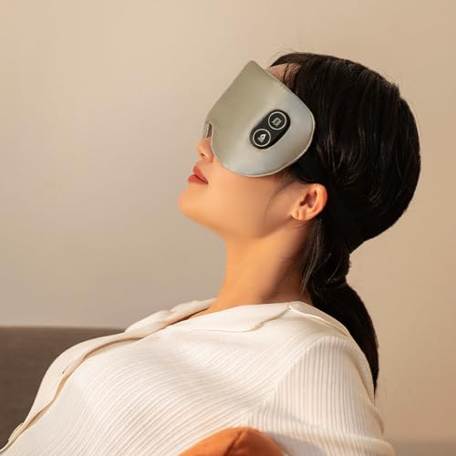 Beemyiホットアイマスク USB 充電式 コードレス 洗える アイマスク【3段温度-7段振動-15分自動オフタイマー】 6A高級シルク 遮光 睡眠用アイマス...