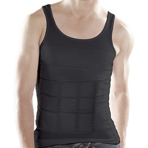 [PD POWERS Dr．] 加圧インナー メンズ Uネック 無地 引き締め 背中クロス 胸太ベルト タンクトップ 加圧シェイプタンク ボディシェイパー 補正下着 矯正下着 姿勢矯正 男性 Pow