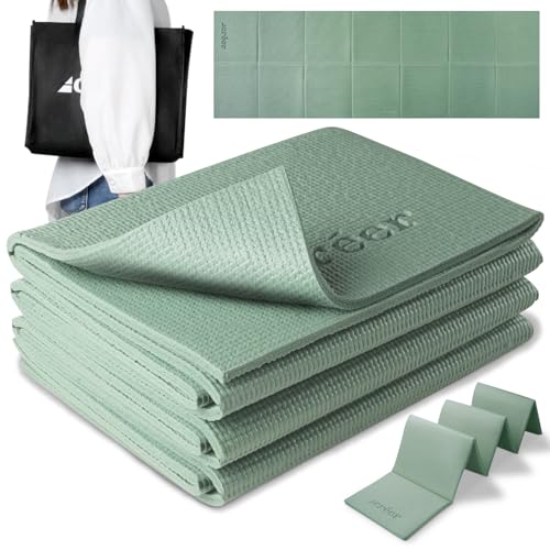 cr?er(クレエ)【日本国内メーカー】ヨガデビューに最適なヨガマット 折りたたみ 厚め 6mm 持ち運び用バ..