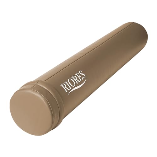 RIORES （リオレス） ヨガポール ストレッチ用ポール ポールエクササイズ ダイエット リセット用ポールロング 体幹 ストレッチ ダイエット器具 健康器具 (モカ（カバー付き）)