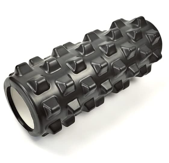 リタプロショップ? ヨガポール 長さ30×直径12cm フォームローラー フェイスローラー ストレッチローラー でこぼこ 凸凹 (ブラック)