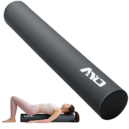 AYO ストレッチ ポール ヨガポール ヨガブロック エクササイズポール 【100cm/耐荷重150kg】フォームローラー 肩甲骨 ローラー 筋肉ほぐし ピラティス グレー