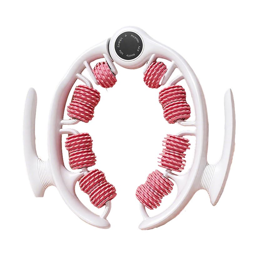 マッサージローラー 筋膜ローラー 取外しハンドル付き 180° 開閉 14 個独立回転ローラー 全身リリース 足 太もも 肩 腰用 フォームローラー 手持ち挟む式 静音 肌やさしい TPR 素材 男女兼用