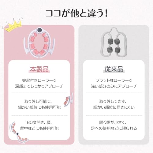 メンズ雑貨Genesisのkaitou マッサージローラー 足 フォームローラー 筋膜ローラー 筋膜リリース ストレッチローラー ツボ押し ダイエット 疲労回復 足痩せ 太もも おしり ふくらはぎ 美脚 グリーン｜アングル2