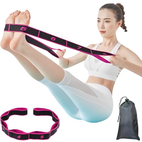 fogman ストレッチバンド ゴム エクササイズバンド ストレッチチューブ バンド＆収納袋セット (ピンク)