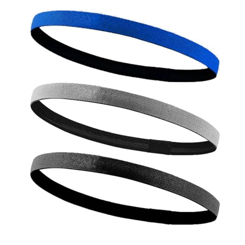 ヘアバンド メンズ レディース 柔らかい 汗止め 吸汗速乾 セット弾性 通気性 メンズ レディース スポーツターバン フィットネスヨガ用ヘッドバンド 男女兼用 3本セット（ブラック+グレー+