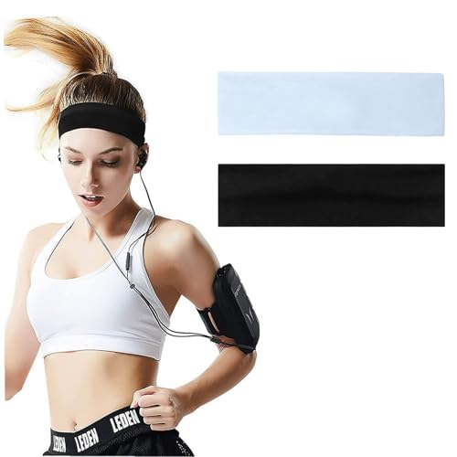 BLOOPIC ヘアバンド ヘッドバンド 汗止め 肌触り 吸汗速乾 滑り止め スポーツターバン スポーツ用 敏感肌 洗顔用 通気性 軽量 伸縮性 ランニング ダンス 髪留めらかい ヨガ 男女兼用（ブラッ