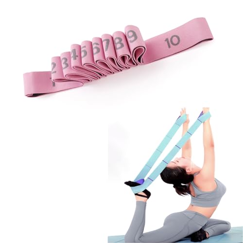 ストレッチバンド フィットネスバンド レッグストレッチャー 高弾性 10段階の強度 大人用 男女共通のス..