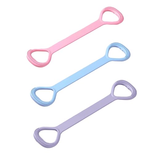 フィットネスストレッチバンド ヨガ・エクササイズ対応 弾性トレーニングチューブ 滑り止めハンドル付..