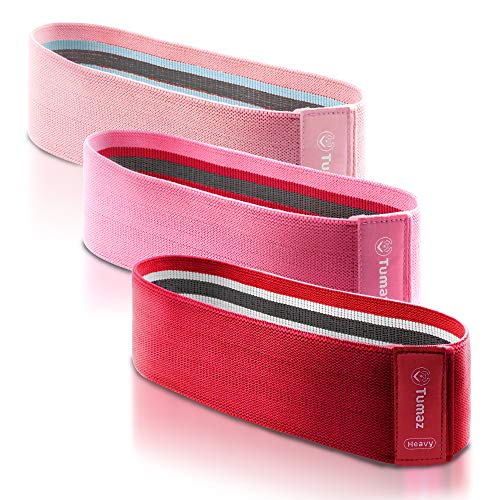 【Tumaz】ヒップバンド 美尻バンド エクササイズバンド トレーニングチューブ (色別強度別3本セット、..
