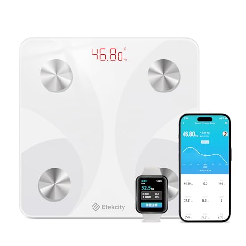 Etekcity 体重計 体組成計 スマホ連動 13項目測定可能 2年品質保障 体脂肪計 Fitbit連携 スマート 高精度 軽量 日本語対応APP・説明書 F...