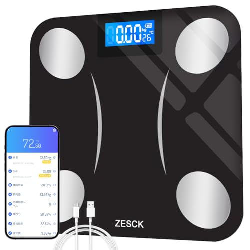 体重計 体脂肪計 体重計 スマホ連動 Bluetooth 体組成計 ヘルスメーター 対組成計 weight scale スケール 高精度 自動ON/OFF バッ...