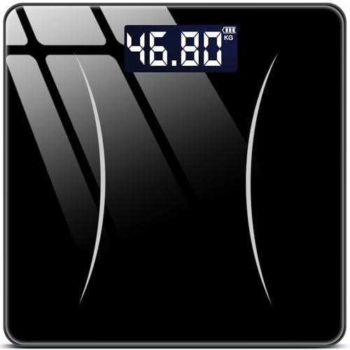 【新登場・高精度・薄型】 体重計 ヘルスメーター 乗るだけ 電源自動ON/OFF バックライト付 ボディスケール 180kgまで対応 ボディスケール 強化ガラス 電子スケール コンパクト 軽量 電池付属