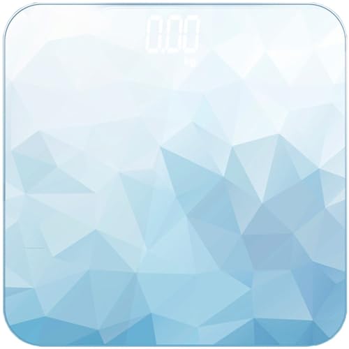 体重計 50g単位 測定 バックライト付 高精度 おしゃれ かわいい 室温表示 バッテリー表示 オートオフ デジタル USB充電 ヘルスメーター 乗るだけ 電源自動 (クリスタルブルー)