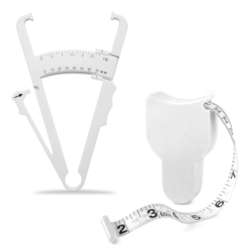 Coollooda 皮下脂肪キャリパー ダブルスケール デュアルスケール 皮下脂肪測定器 スライドスケール 正確測定 体脂肪率モニター 軽量コンパクト設計 ジム...